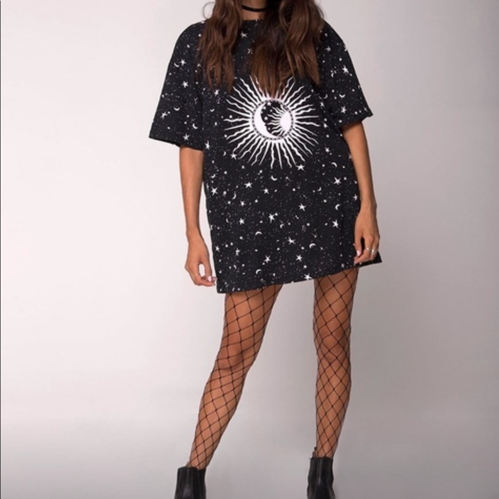 NWOT Goth Sun and Moon Mini Dress